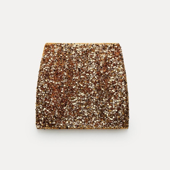 SEQUIN MINI SKIRT ZW COLLECTION - Picture 5 of 8